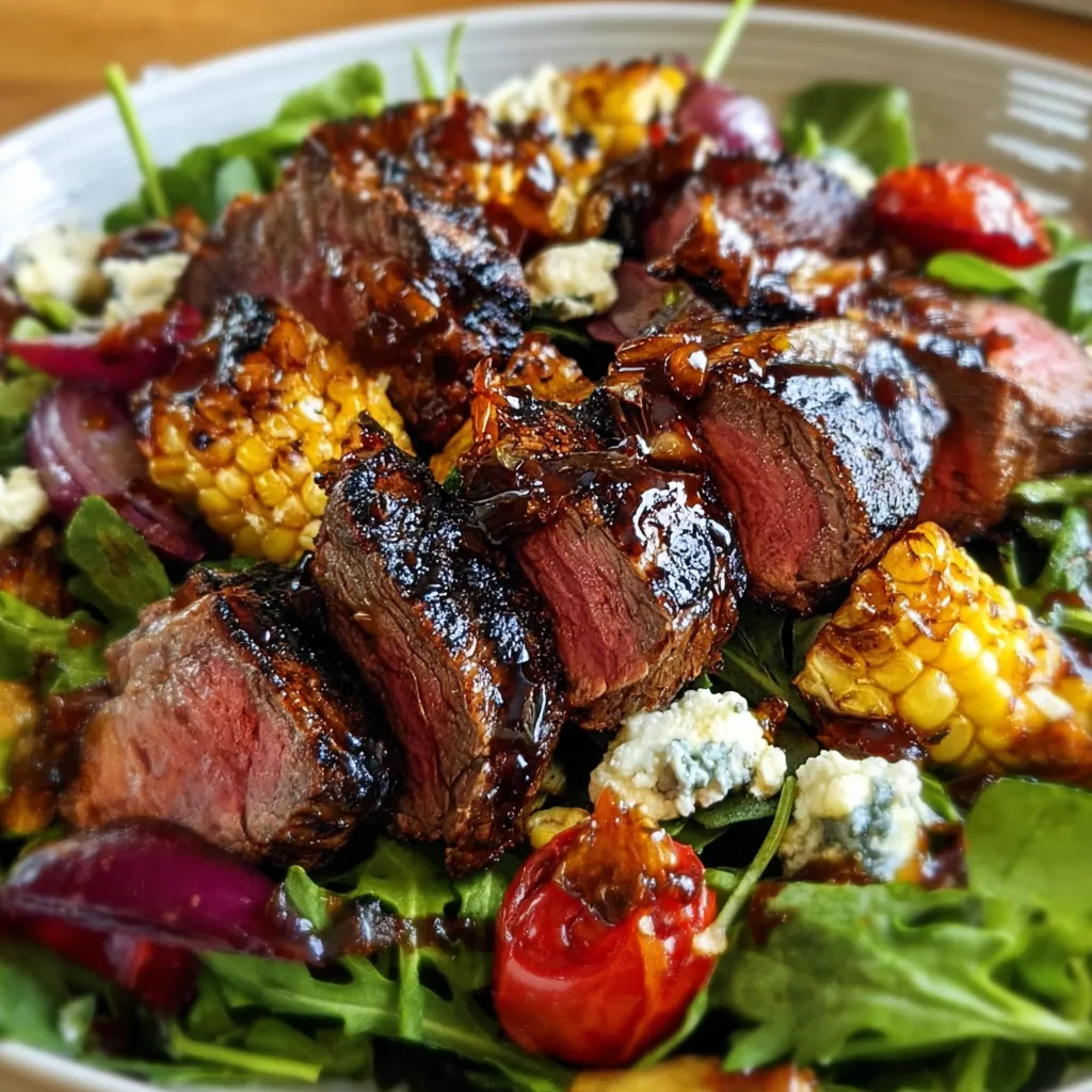 Grilled Balsamic Steak Salad with Mixed Greens and Roasted Vegetables - main view